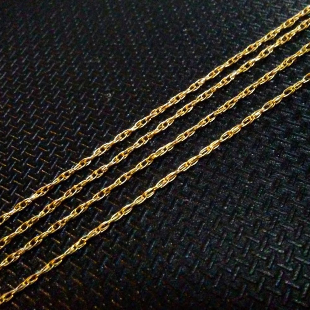 Solid 14k Yellow Gold Italy 1 mm Elegant Shiny Rope Chain 20"